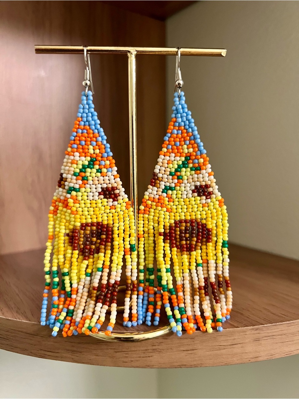 Summer Sunflower Beaded Earrings